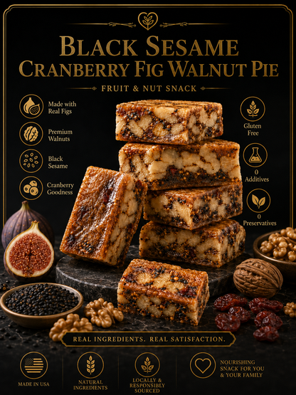 🥧 Black Sesame Cranberry Fig Walnut Pie –🌰 Rich, Chewy, Nutty & Loaded with Real Fruit🍒-Sam