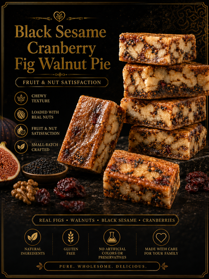 🥧 Black Sesame Cranberry Fig Walnut Pie –🌰 Rich, Chewy, Nutty & Loaded with Real Fruit🍒-Sam