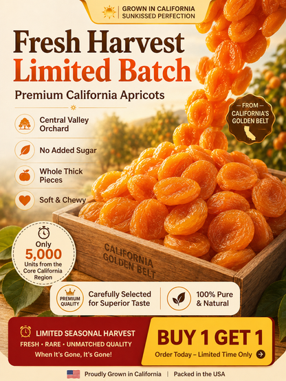 🍑 So Juicy, It’s Hard to Believe They’re Dried! ☀️ California Orchard-Dried Apricots – Soft, Plump & Naturally Sweet-Sam