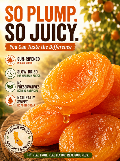 🍑 So Juicy, It’s Hard to Believe They’re Dried! ☀️ California Orchard-Dried Apricots – Soft, Plump & Naturally Sweet-Sam